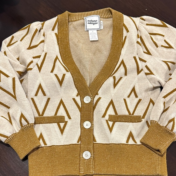 Autumn Adeigbo Sweaters - Autumn Adeigbo Tan and Cream Cardigan